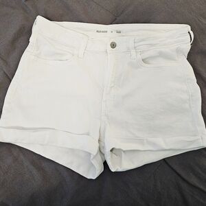 Old Navy White Women's High-Rise WOW Rolled-Hem Shorts 3" Inseam Size 12